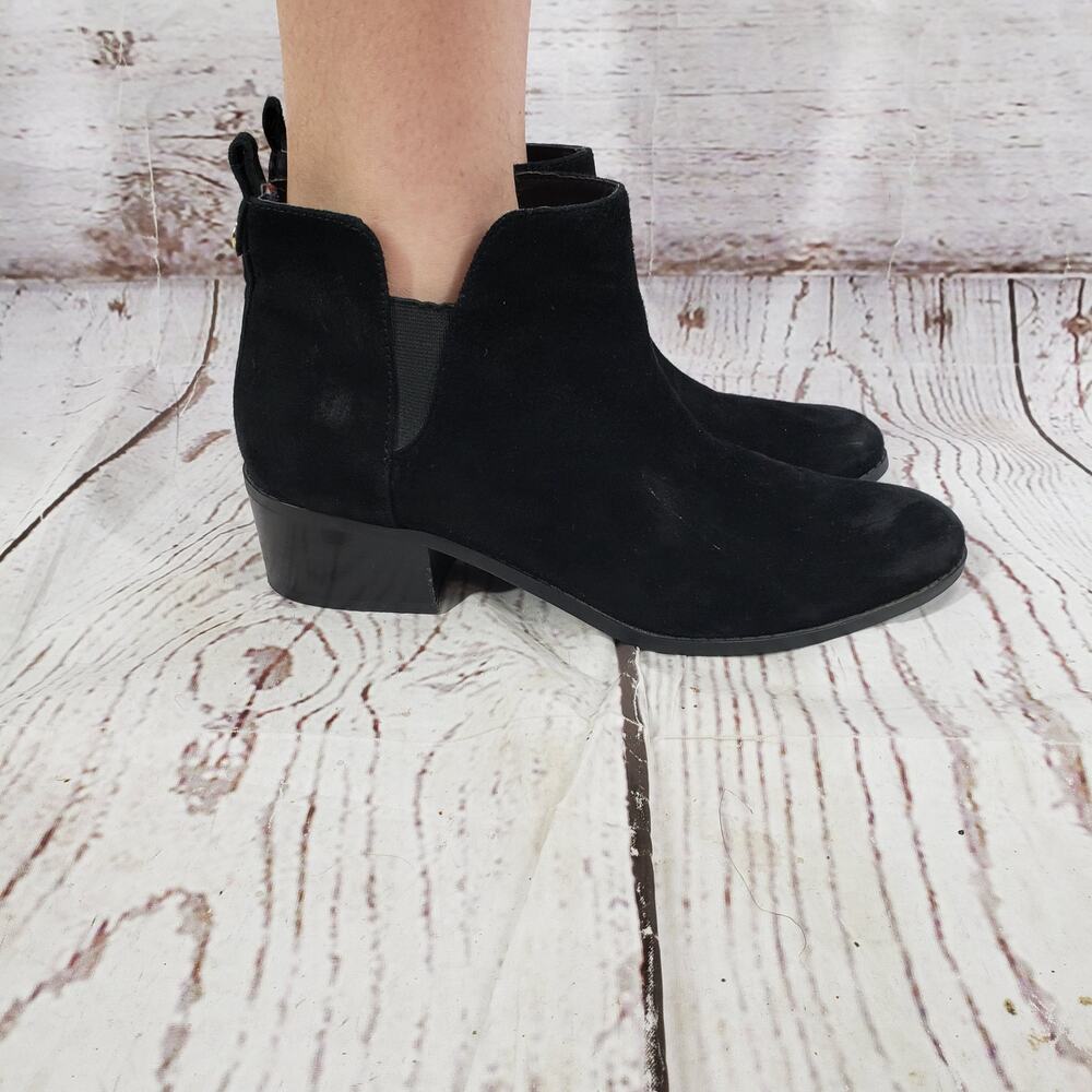 Tommy Hilfiger Women's Black Faux Suede Leather Ankle Boots Size 8.5M - Picture 2 of 12
